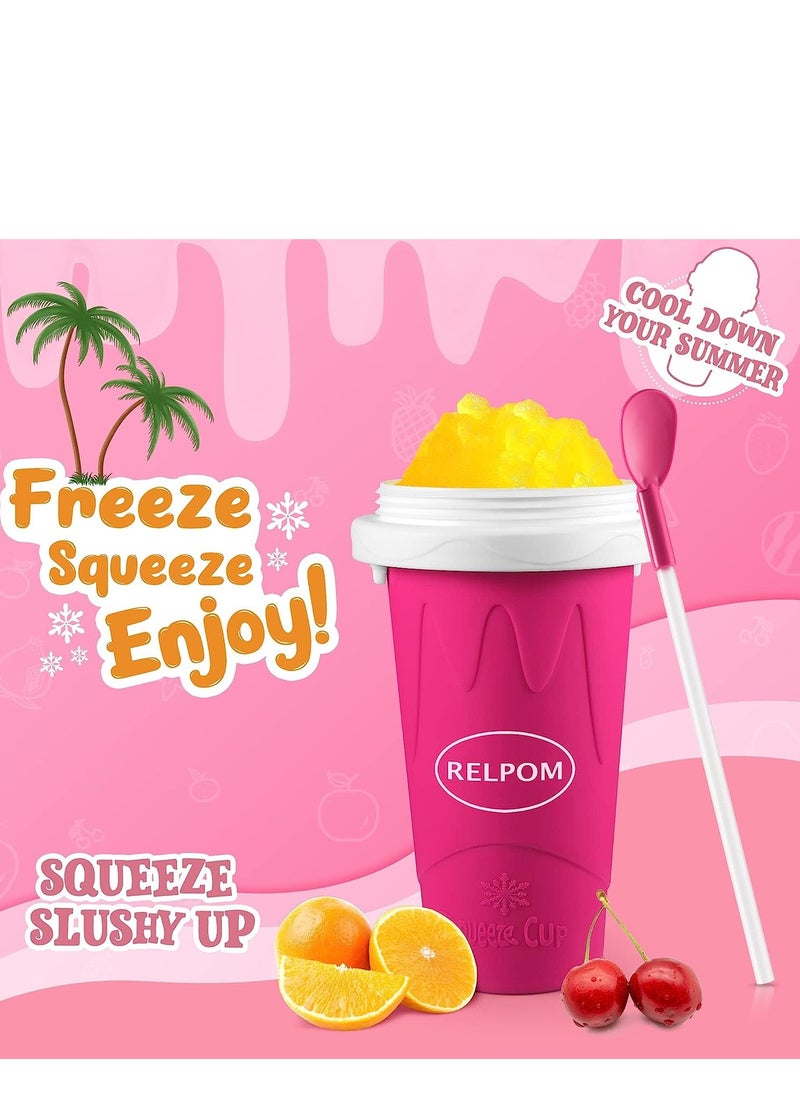 Cool Baby - COOLBABY slushie maker cup，magic quick frozen smoothies cup, cool stuff birthday gifts for kids (Pink) - Image 1