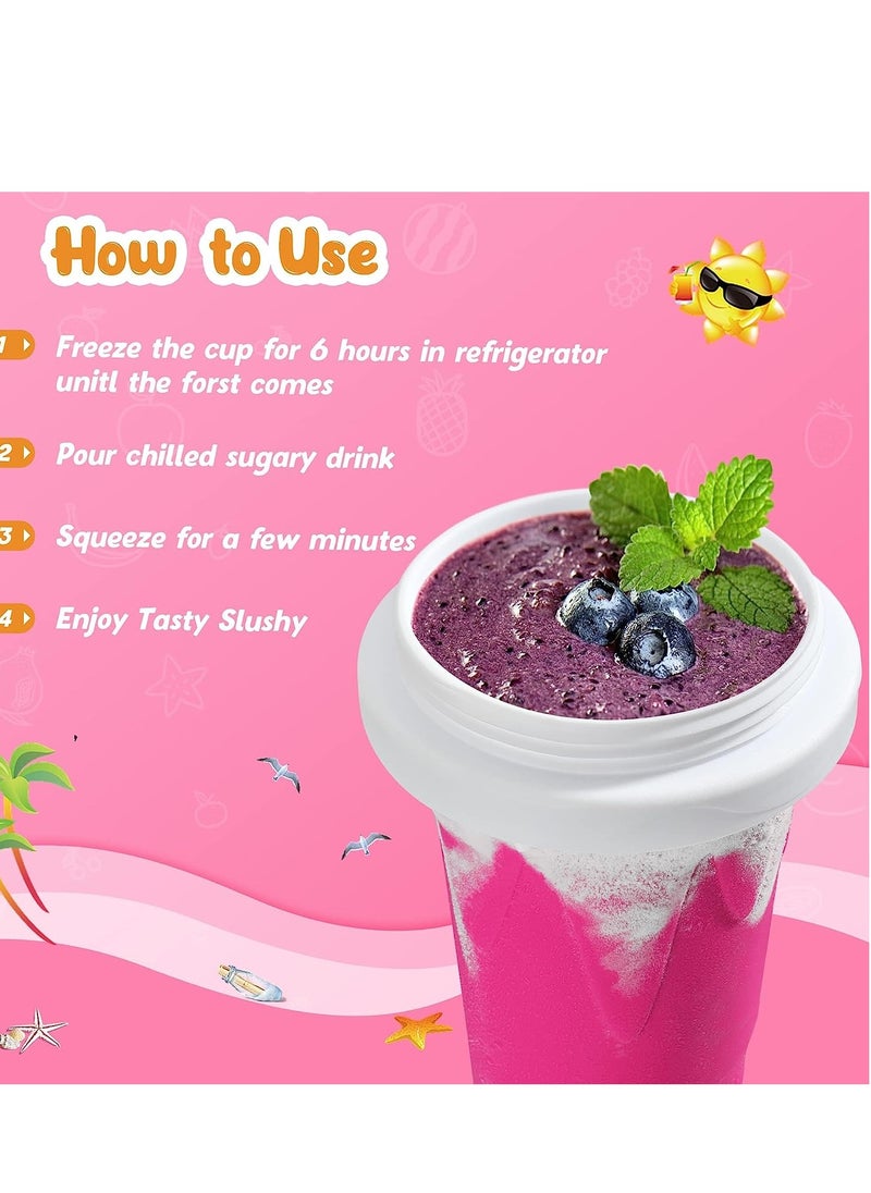 Cool Baby - COOLBABY slushie maker cup，magic quick frozen smoothies cup, cool stuff birthday gifts for kids (Pink) - Image 1