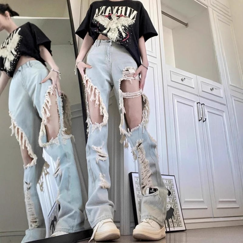 Unisex Classic Denim Jeans Loose Fit Daily Outdoor Wear - Image 2