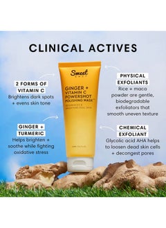 sweet chef Sweet Chef Ginger + Vitamin C Powershot Polishing Mask - Brightening Face Mask for Dark Spots & Uneven Skin Tone + Maca, Rice Powders & AHA Face Exfoliant & Resurfacing Mask (3.4oz)  - Image 4