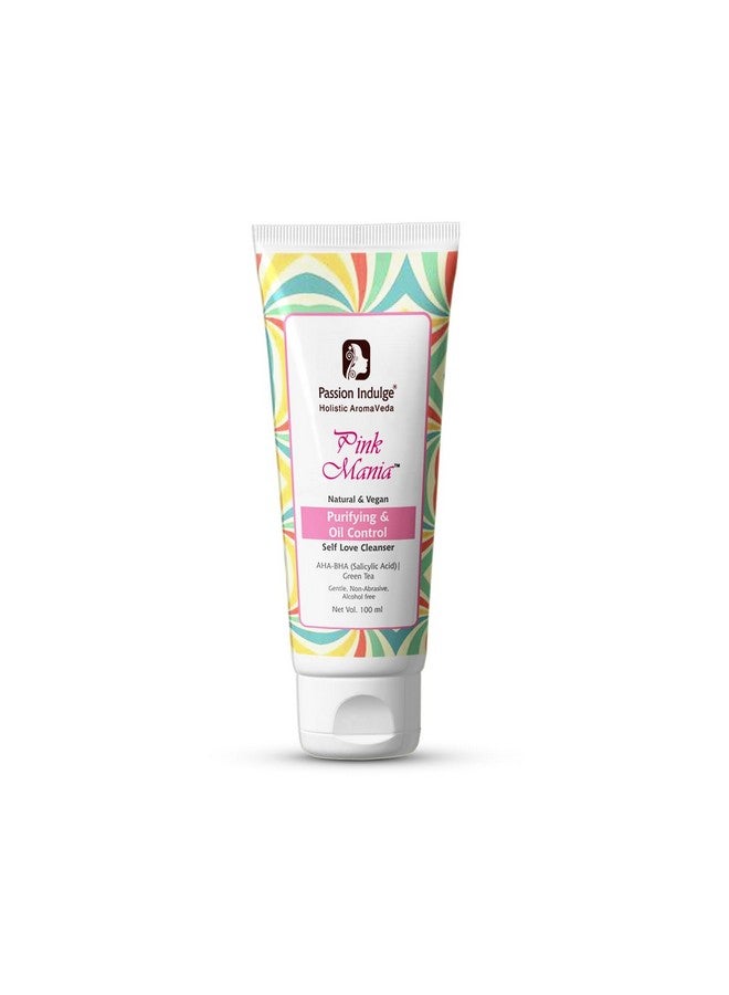passion indulge Pink Mania Aha Bha Purifying & Oil Control Face Cleanser With Turmeric & Green Tea Acne Removal - Image 1