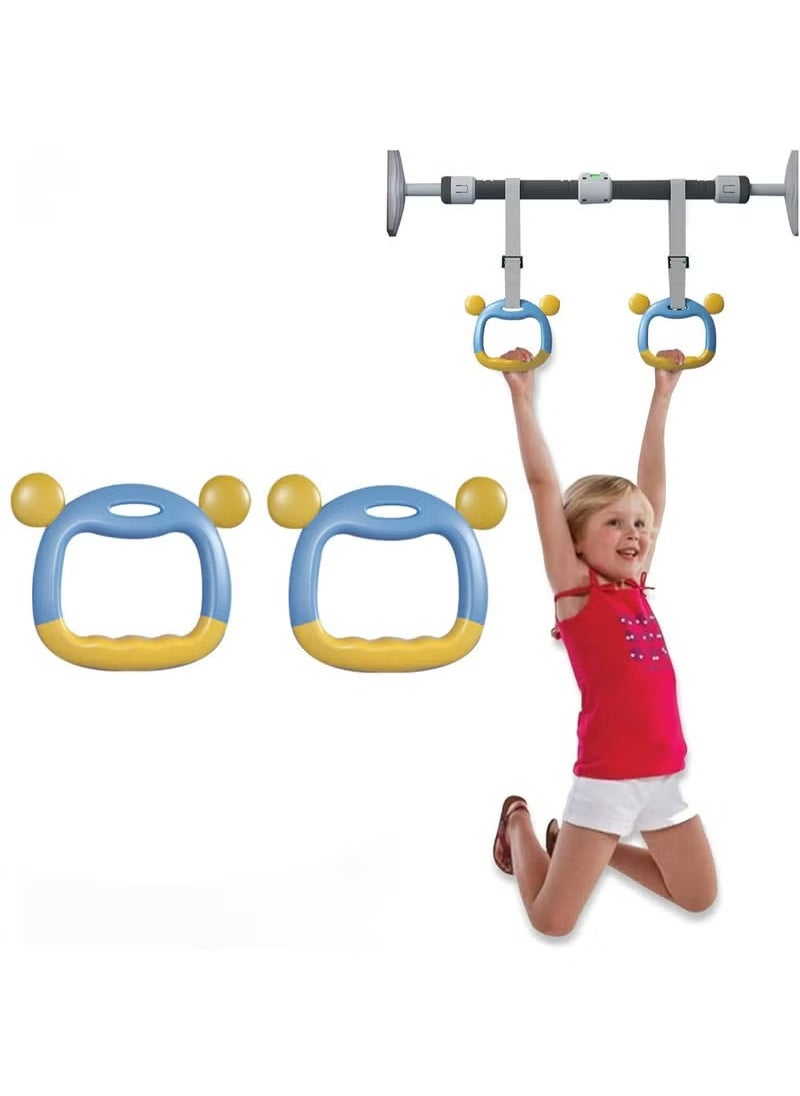 Arabest Gymnastic Rings, Kids Pull Up Ring Support 400KG, Portable Adjustable Exercise Gymnastic Hanging Rings Pull Ups Training Tool,Home Fitness Equipment Rings for Children  - Image 1