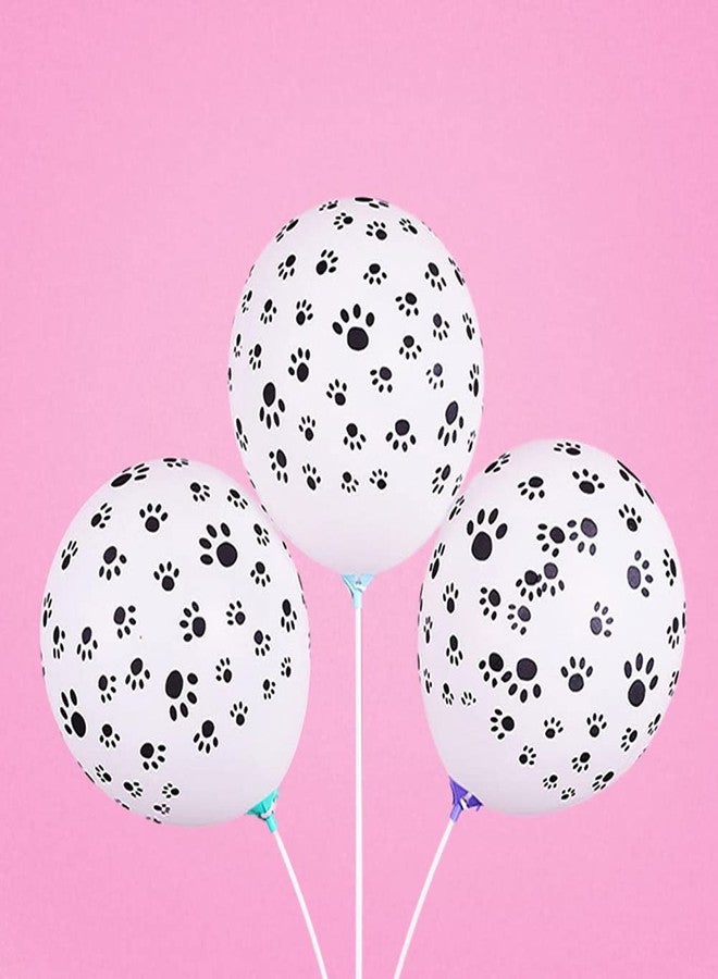 DelightBox Paw Prints-A-Round Biodegradable Latex Balloons, White with Black paw prints All-Around, 11-Inch (12-Units) - Image 4