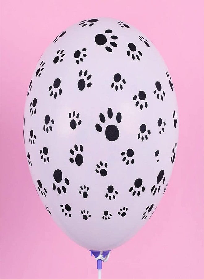 DelightBox Paw Prints-A-Round Biodegradable Latex Balloons, White with Black paw prints All-Around, 11-Inch (12-Units) - Image 3