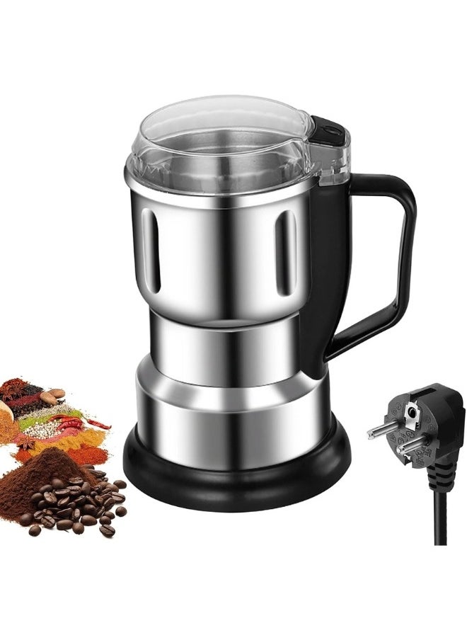 Group Tiger Stainless Steel Electric Coffee Grinder, Multifunctional 130W 500ml Capacity, Stainless Steel Portable Electric Grain Grinder for Nuts, Spices, Coffee Beans, Seasonings, Herbs, and Dry Food  - Image 1