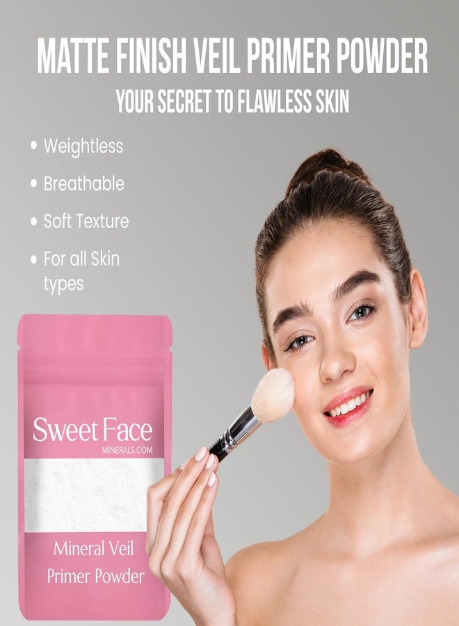 Sweet Face Minerals VEIL PRIMER BULK POWDER (8oz Refill Pouch) Matte Loose Minerals SPF 20 Oil Control Blurs Bare Face Extends Makeup Wear Melts Clear for Flawless Prep Before and Illuminating Setting Finish After - Image 3