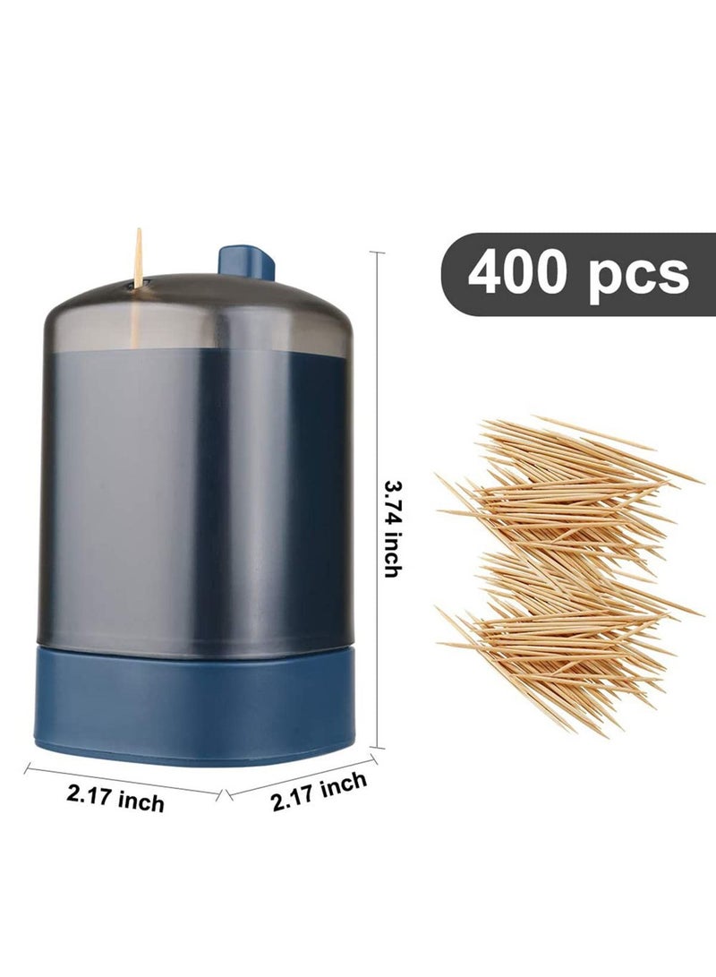 SYOSI Pop-Up Toothpick Holder, Semi-Automatic with Transparent Lid, Small & Spacious, Press Type Sturdy Safe Toothpics Container Storage Plastic Box, Perfect for Kitchen Restaurant Parties (Blue) - Image 3