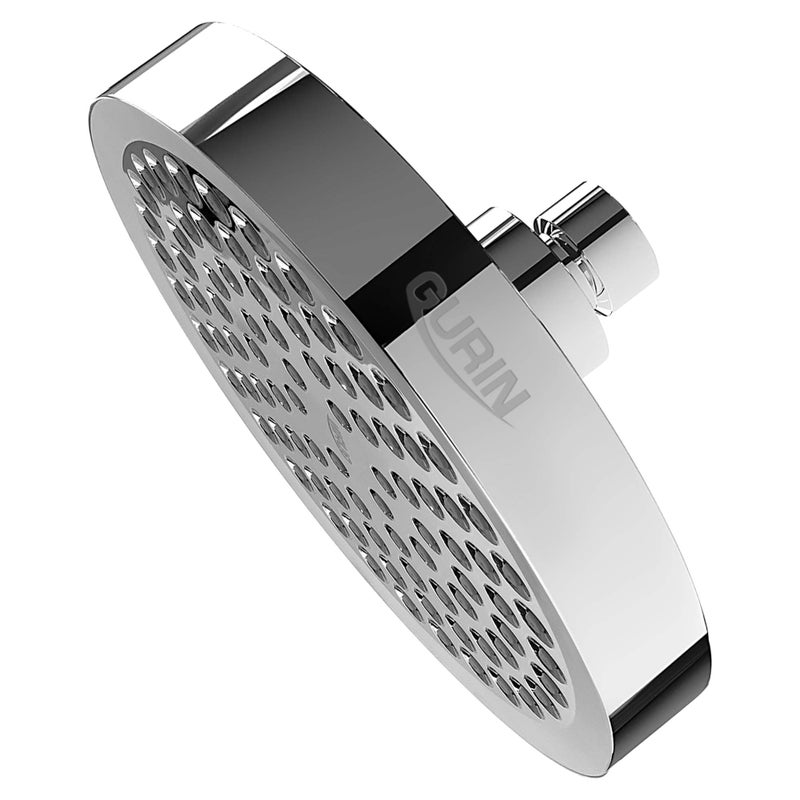 GURIN Shower Head High Pressure Rain Shower head - 6 Inch Luxury Design with Adjustable Angles, Anti-Clogging Nozzles, Easy 1-Min Install, Premium Chrome Finish for Bathroom (2.5 GPM) - Image 2