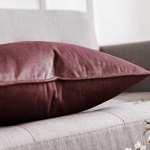 Khooti Decorative Velvet 200 TC Square Cushion Cover Throw Pillow Cover For Living Room Couch Diwan Single Seater Sofa, Colorful Modern Small 14X14 Inches/35X35 Cm (Color-Jam)(Set Of 2 Pcs) C2, Red - Image 2