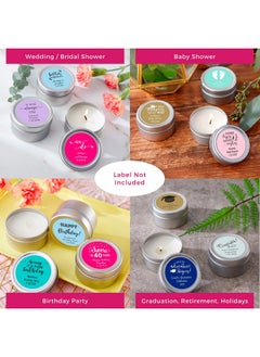Kate Aspen Kate Aspen Travel Size Vanilla Scented Candle Tins with Lids (Set of 12), Bridal Shower Favors, Wedding Favors, Bridesmaid Gifts,Silver,12 pcs  - Image 2