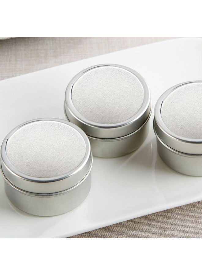 Kate Aspen Travel Size Vanilla Scented Candle Tins with Lids (Set of 12), Bridal Shower Favors, Wedding Favors, Bridesmaid Gifts,Silver,12 pcs - Image 3
