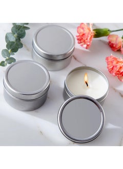 Kate Aspen Kate Aspen Travel Size Vanilla Scented Candle Tins with Lids (Set of 12), Bridal Shower Favors, Wedding Favors, Bridesmaid Gifts,Silver,12 pcs  - Image 1