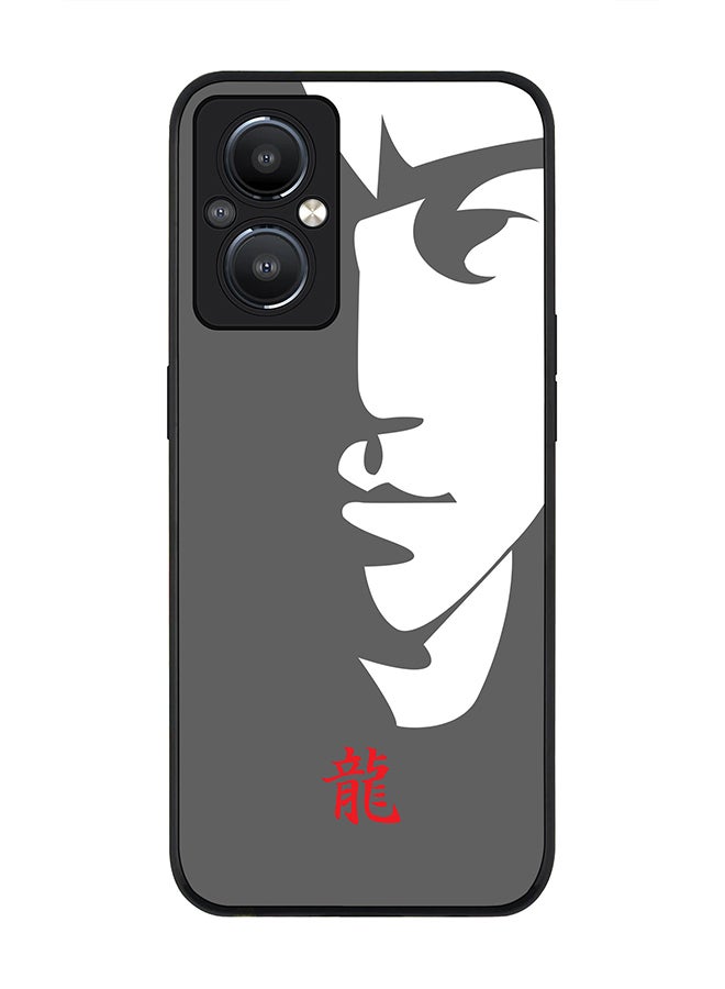 Stylizedd Rugged Black edge case for Reno8 Z 5G / Reno8 Lite 5G / Reno7 Z 5G Slim fit Soft Case Flexible Rubber Edges Anti Drop TPU Gel Thin Cover - Tibute - Bruce Lee (Grey) - Image 1