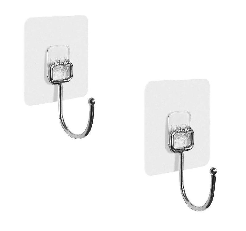 MARMIX Self Adhesive Hooks for Walls Bathroom Wall Hooks Heavy Duty Wall Hook Wall Mount Coats Hook to use Inside Kitchen Bathroom Home and Office Waterproof and Rustproof Wall Hooks 5kg 12 - Image 1