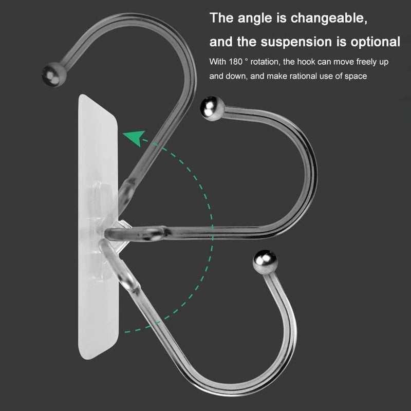 MARMIX Self Adhesive Hooks for Walls Bathroom Wall Hooks Heavy Duty Wall Hook Wall Mount Coats Hook to use Inside Kitchen Bathroom Home and Office Waterproof and Rustproof Wall Hooks 5kg 12 - Image 2
