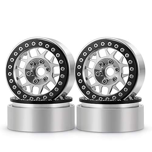 RCLIONS 4pcs Aluminum Alloy 22inch RC Beadlock Wheels Rims for Axial Wraith SCX10 TRX4 110th RC Crawler Car - Image 1