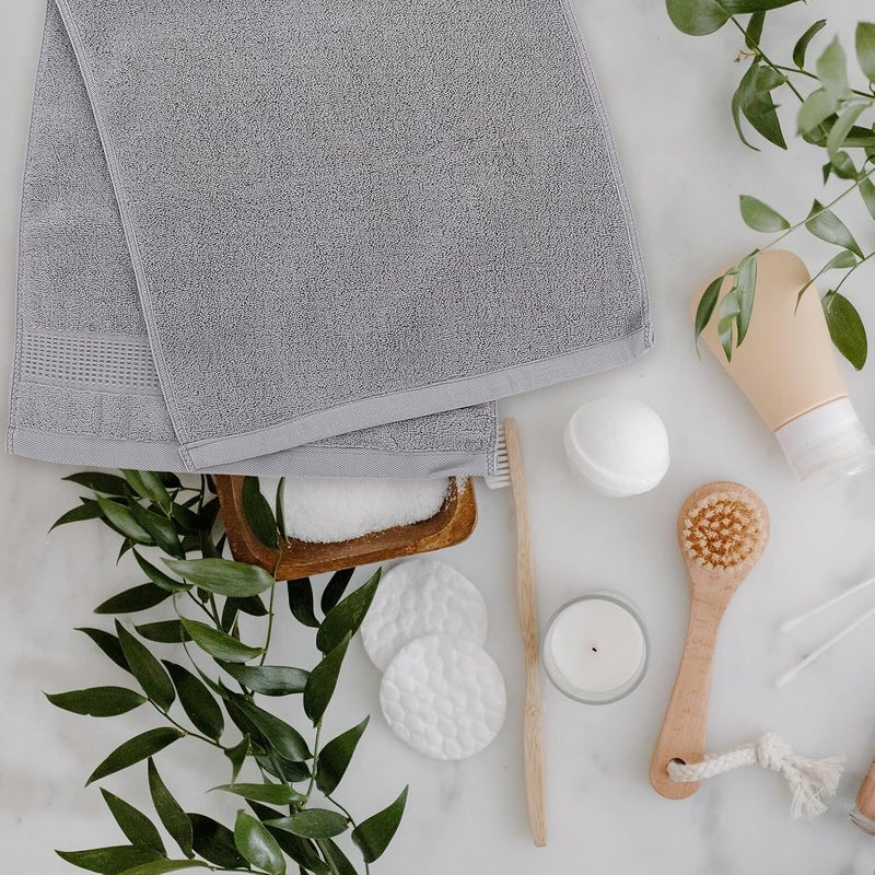 Thickened Cotton Facial Towel Grey Water Absorbent Bathroom Washcloth Soft Home Use Face Cloth - Image 4