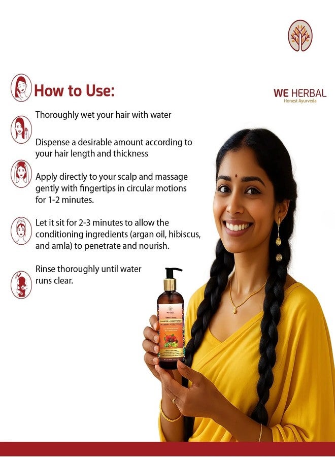 WE HERBAL شامبو وبلسم وي هيربال الطبيعي 2 في 1 | عناية أيورفيدية لشعر أقوى وأكثر نعومة | مع البرينجراج والأملا وزيت الأرغان | خالٍ من الكبريتات | 300 مل - Image 5