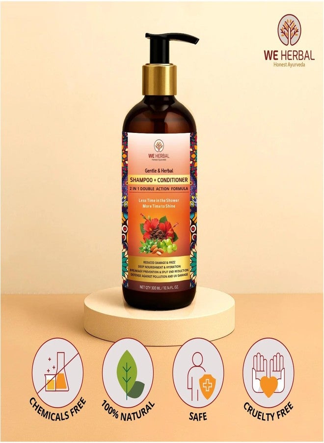 WE HERBAL شامبو وبلسم وي هيربال الطبيعي 2 في 1 | عناية أيورفيدية لشعر أقوى وأكثر نعومة | مع البرينجراج والأملا وزيت الأرغان | خالٍ من الكبريتات | 300 مل - Image 3