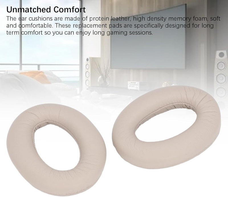 HEEPDD Protein Leather Replacement Ear Pads, Memory Foam Ear Cushions for WH-1000XM2 and Enhanced Sound Isolation for Immersive Gaming Experience Protein Leather Replacement (Light Brown) - Image 5