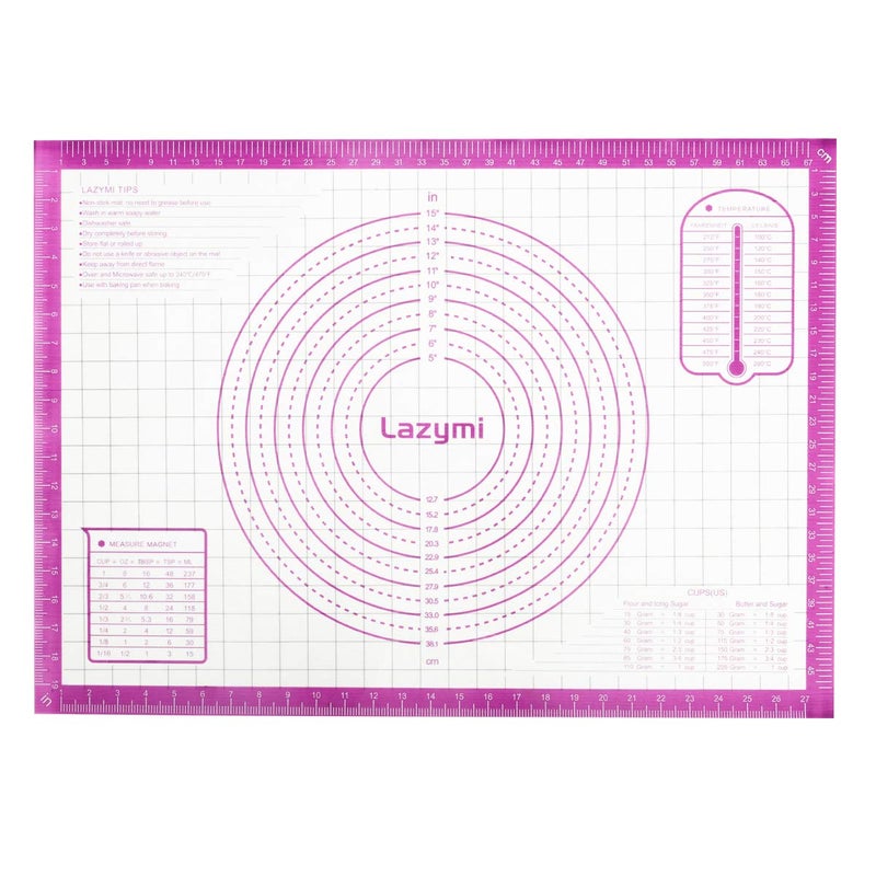 Extra Large Silicone Baking Mats Sheet Non Stick Pastry Rolling Mat with Measurement 7151cm NonSlip Silicon Dough kneading Mat Counter Table Mat Placemat Fondant IcingCakePizza Mats Purple
