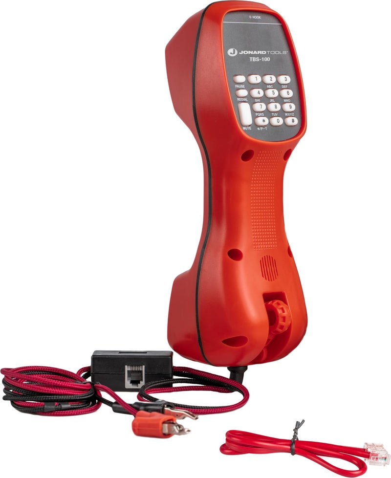 Jonard Tools TBS-100 Analog Telephone Line Tester Butt Set with ABN Clips, Black - Image 1