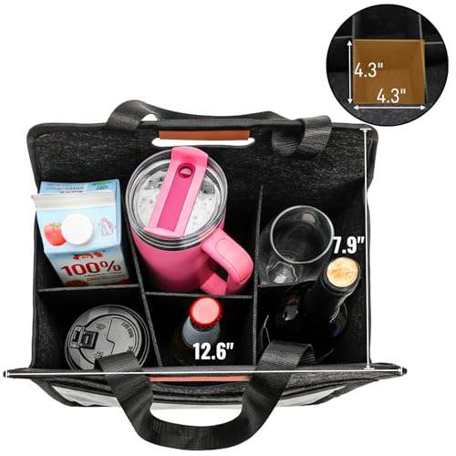 ZOOFOX 2 Pack Insulated Drink Carrier with Handle 6 Cup Portable Drink Carrier for Car Reusable Folding Coffee Cup Holder Bag for Daily Life Takeout Outdoors Travel - Image 3