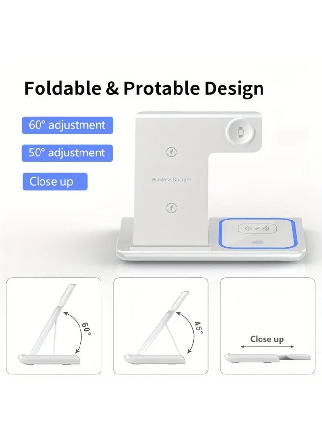 Bukela Wireless Charging Station 3 In 1 Standard 15W Fast Mag-Safe Charger Stand For IPhone16 15 14 13 12 11 X 8 Pro Max/Pro/Mini/Plus, IWatch Ultra 10/9/8 7/6/5/4/3/2 SE, AirPods 4/3/2/Pro/pro2 - Image 3