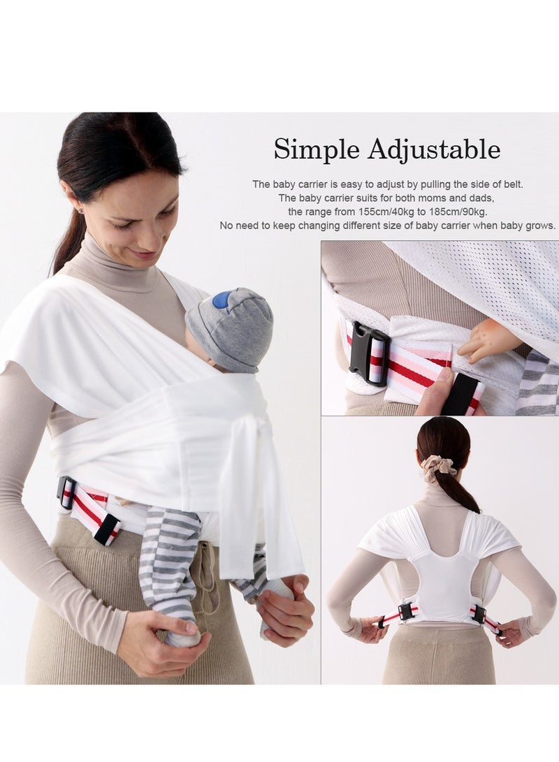 شيلة أطفال سهلة الارتداء وقابلة للتعديل. تصلح كحمالة أطفال لحديثي الولادة وتناسب الأطفال الصغار أيضًا. تعمل كحمالة شيالة للرضع ومزودة بحلقة. - Image 1