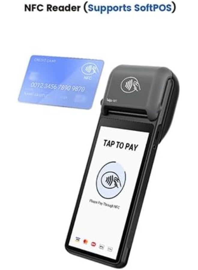 Telpo M1 Handheld Android POS Terminal with Built-in Thermal Printer, 3GB RAM, 32 GB ROM, 6",720 x 1440 Touch Display,58mm Printer, NFC, 2D, 2 Nano Sim& ESIM, GPS, LTE/WCDMA/GPRS/WI-FI/BLUETOOTH - Image 2