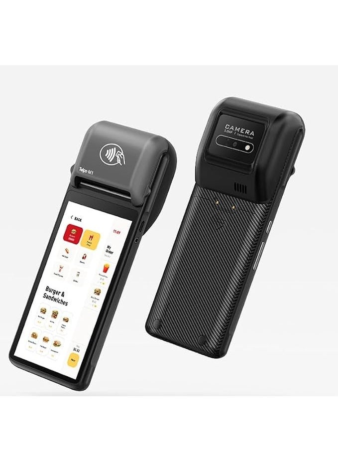Telpo M1 Handheld Android POS Terminal with Built-in Thermal Printer, 3GB RAM, 32 GB ROM, 6",720 x 1440 Touch Display,58mm Printer, NFC, 2D, 2 Nano Sim& ESIM, GPS, LTE/WCDMA/GPRS/WI-FI/BLUETOOTH - Image 1