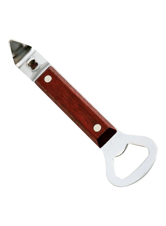 NIBEMINENT Portable Stainless Steel Bottle Can Jar Cap Opener Brown/Silver