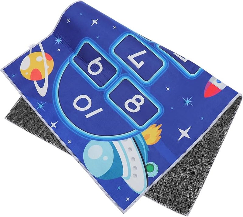 Kids Astronaut Solar System Non Slip Nursery Rug Blue 4x6 Feet Play Mat - Image 1