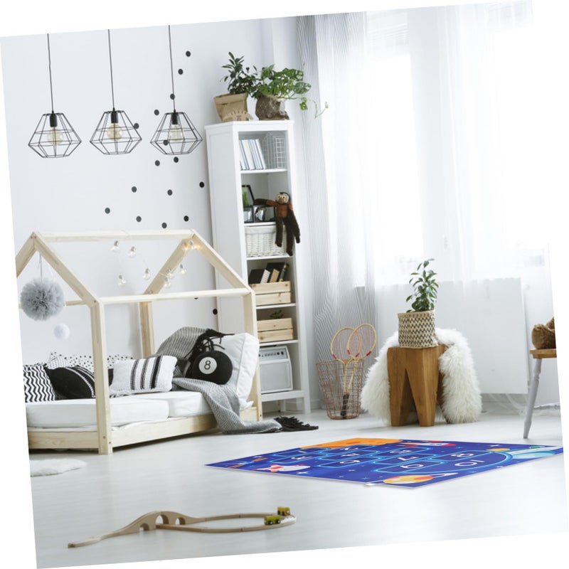 Kids Astronaut Solar System Non Slip Nursery Rug Blue 4x6 Feet Play Mat - Image 3