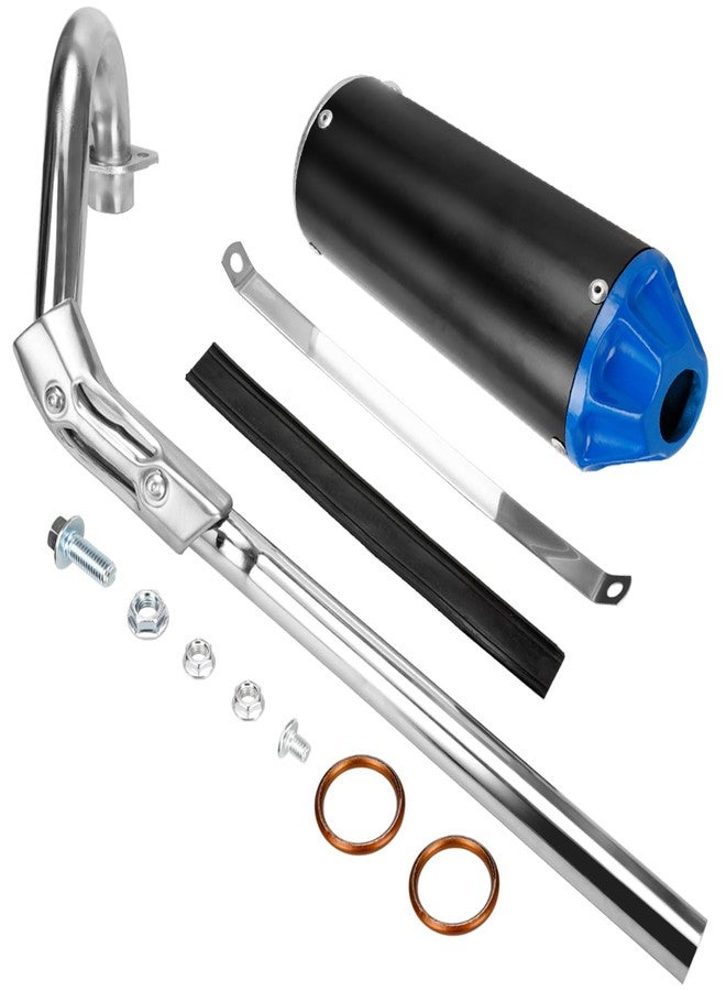FVRITO High Performance Exhaust Muffler Silencer Pipe Assembly kit for Honda CRF50 XR50 70cc 110cc 125cc Taotao DB14 DB10 SSR SR110 Rocketa xpro db-x20 SDG Coolster Ex16 Chinese Pit Dirt Bike Blue - Image 1