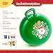 EVERICH TOY Hopper Ball for Kids 18In Sit On Bouncy Balls with Handle for Indoor Outdoor Active Play Green Christmas Inflatable Boys Girls Gifts for 4 5 6 7 8 Years Old with Christmas Reindeer Ears - Image 4