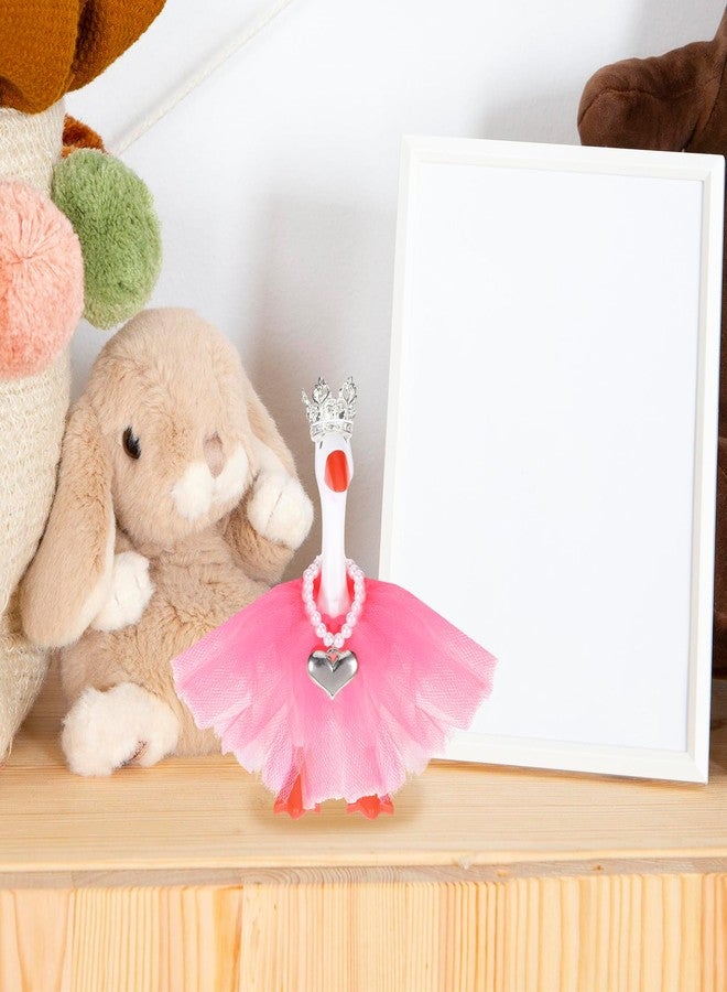 SXoonKing 3Pcs Mini Desk Goose Outfits 7 Inches, Desk Goose Clothes - Rhinestone Tiara Crown Necklace Pink Tutu Dress, Magnetic Goose Key Holder Princess Costumes for Duck Statue Desk Key Holder (Pink) - Image 4