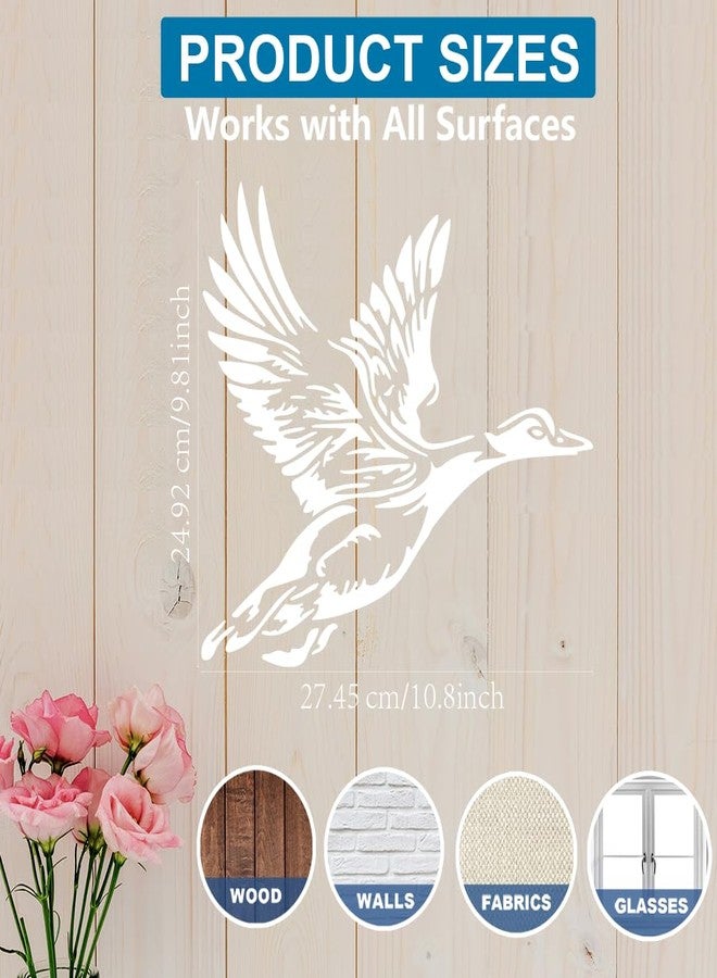 MAYJOYDIY Wild Duck Stencil 11.8×11.8inch Large Wild Goose Stencil with Paint Brush Reusable Mallard Animal Flying Duck Drawing Template for Canvas Wall Wood DIY Craft Home Decor - Image 4