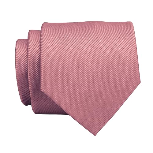 GUSLESON Solid Rusty Rose Wedding Ties For Men Neckties and Pocket Square Cufflinks Sets(IN0789-32) - Image 2