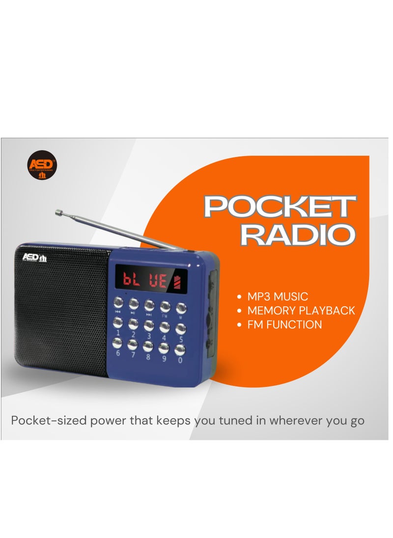 ASD ASD-7 Speaker with Bluetooth Function, SD Card Support and Memory Playback  - Image 3