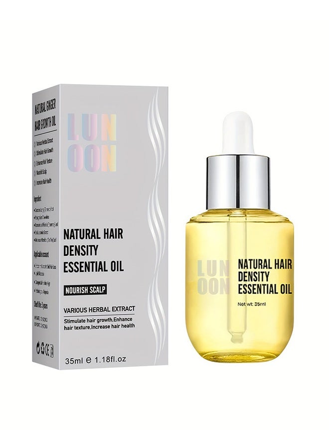 LUNOON Natural Density Essential Oil, Hair Growth Essence Thickener Regrowth Hair Serum Treatments Oil Fast Grow Hair for Hair Loss Care Product (35ML) - Image 1