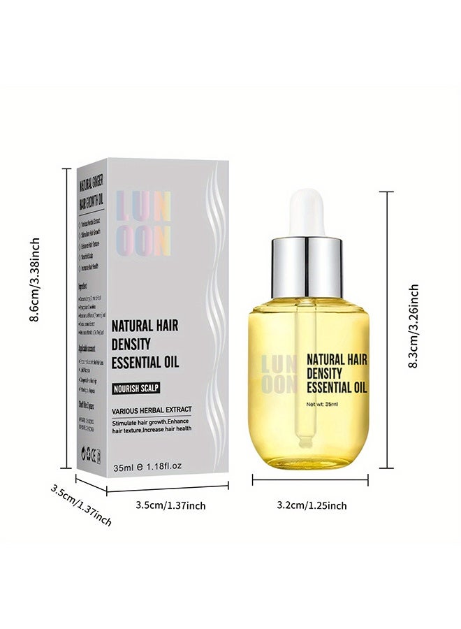 LUNOON Natural Density Essential Oil, Hair Growth Essence Thickener Regrowth Hair Serum Treatments Oil Fast Grow Hair for Hair Loss Care Product (35ML) - Image 3