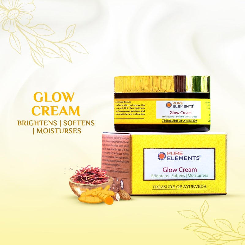 PURE ELEMENTS Glow Cream with Turmeric Saffron Almonds Natural Radiance for Your Skin Luxurious Cream 80 GRAM - Image 5