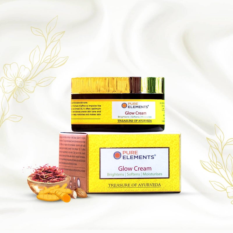 PURE ELEMENTS Glow Cream with Turmeric Saffron Almonds Natural Radiance for Your Skin Luxurious Cream 80 GRAM - Image 4