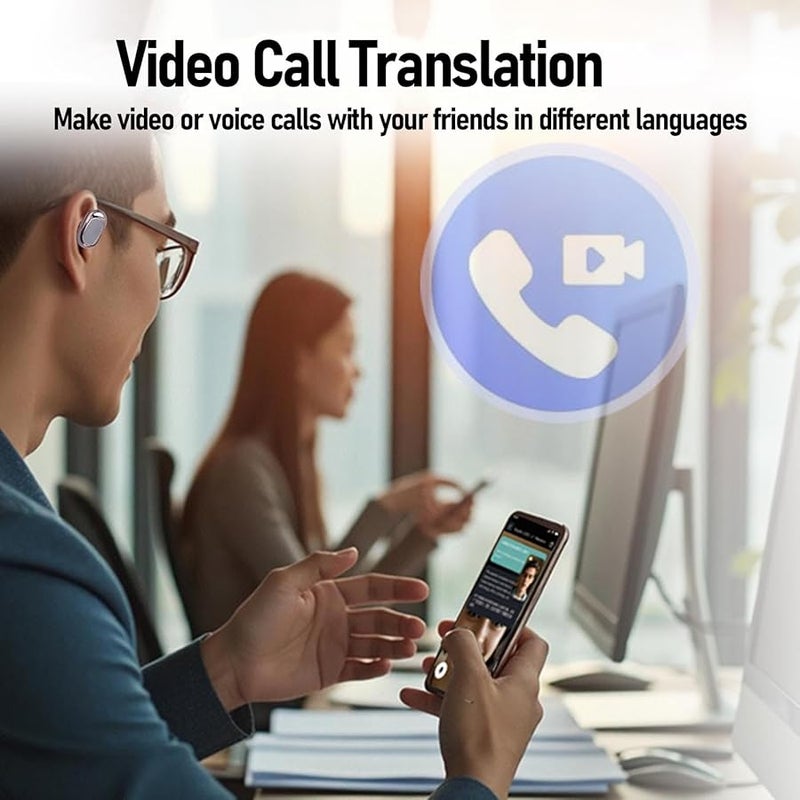 Fockety Ai Real Time Translation Earbuds 164 Languages Bluetooth Noise Cancelling Black - Image 3