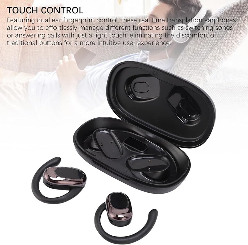 Fockety Ai Real Time Translation Earbuds 164 Languages Bluetooth Noise Cancelling Black - Image 5