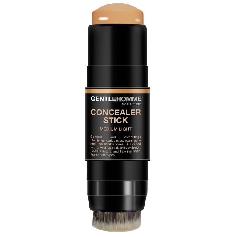 GENTLEHOMME Men's Concealer Stick with Brush for Dark Circles Eraser, Medium Light