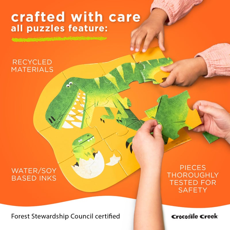 Crocodile Creek 36-Piece Jigsaw Floor Puzzle - Fun Floor Puzzles for Kids Ages 3-5 - Heavy-Duty Shaped Box for Storage - Jungle Friends - 24" W x 18" H Finished - Image 5