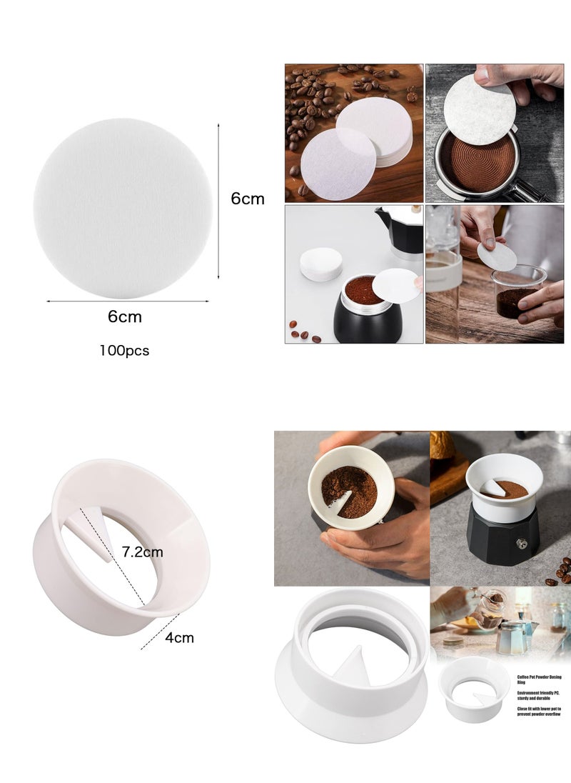 INSTARIFIC - 10 Pcs Moka Coffee Pot 6 Cup Electric Espresso Coffee Maker Set 300ml Espresso Maker Steam Italian Stovetop Coffee Makers With Electric Ceramic Cooker Coffee Gift for Home Travel - Image 1