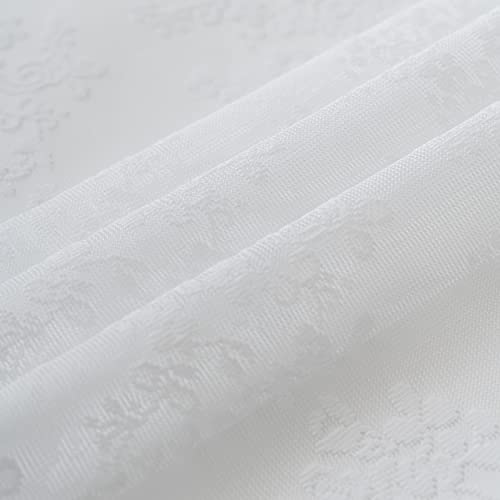 TUDECO White Stall Size Shower Curtain - Country Lace Shower Curtain 36 x 72 Inch with Attach Valance, Luxury Floral Small RV Narrow Bathroom Decor Half Size 36 x 72 Inch - Image 5